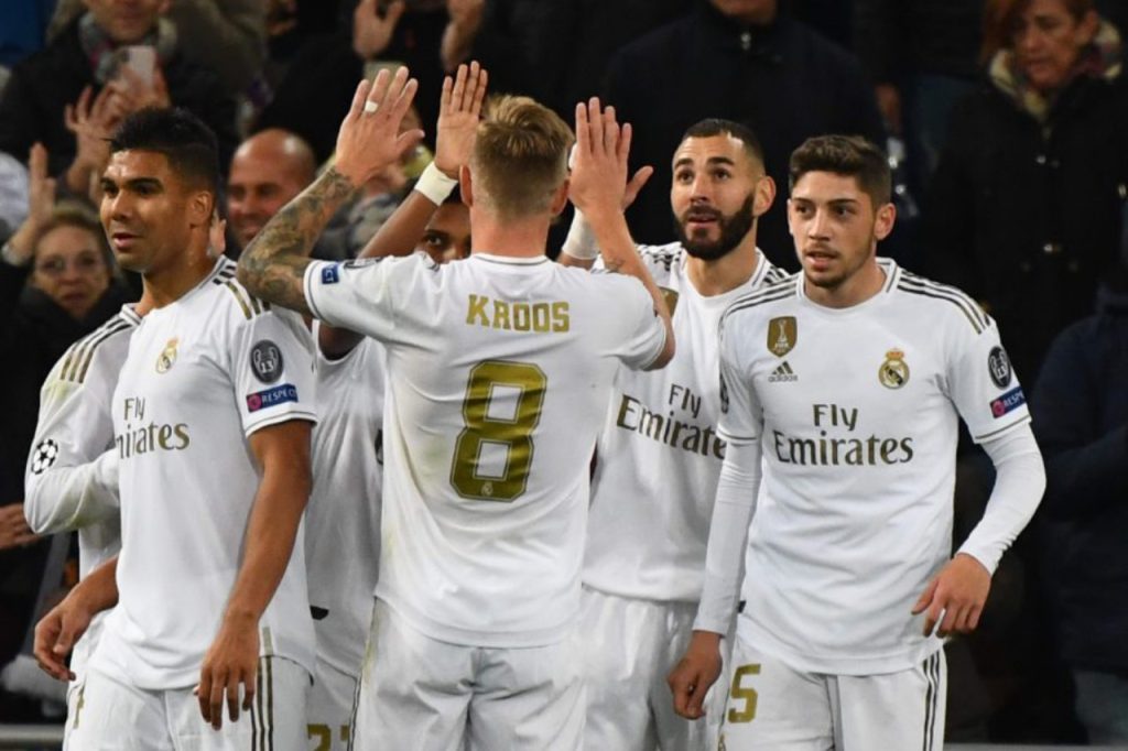 Joueurs du Real Madrid en mode célébration 