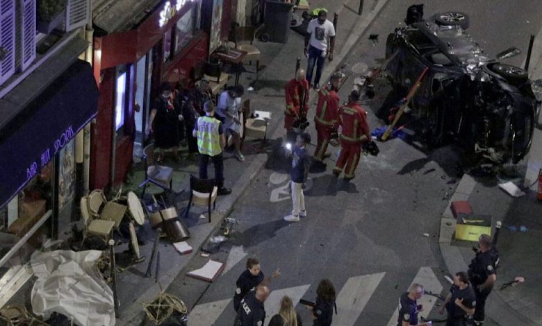 Accident sur la terrasse d’un restaurant.