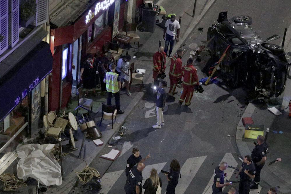 Accident sur la terrasse d’un restaurant.