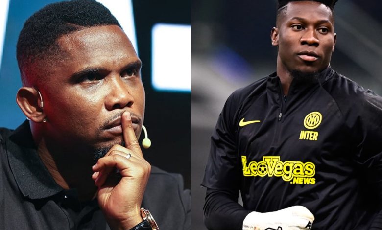 André Onana et Samuel Eto'o. Photo illustration