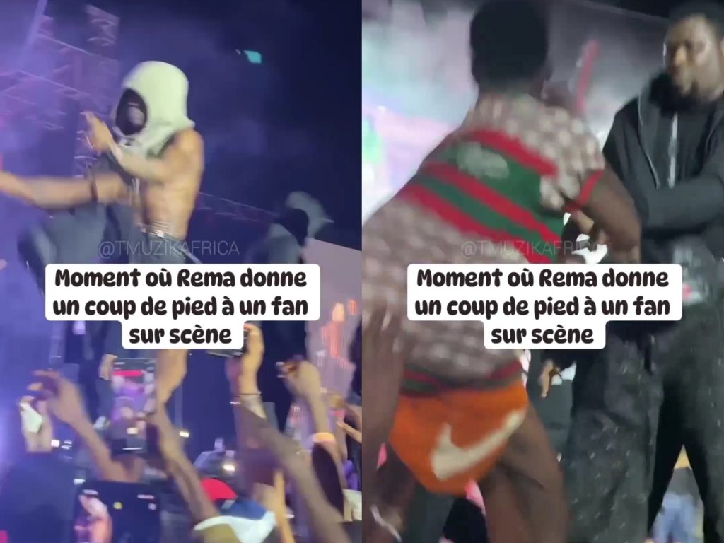 Rema donne coup de pied à un fan 