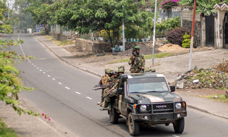 Véhicule du M23 circulant dans les rues de Goma